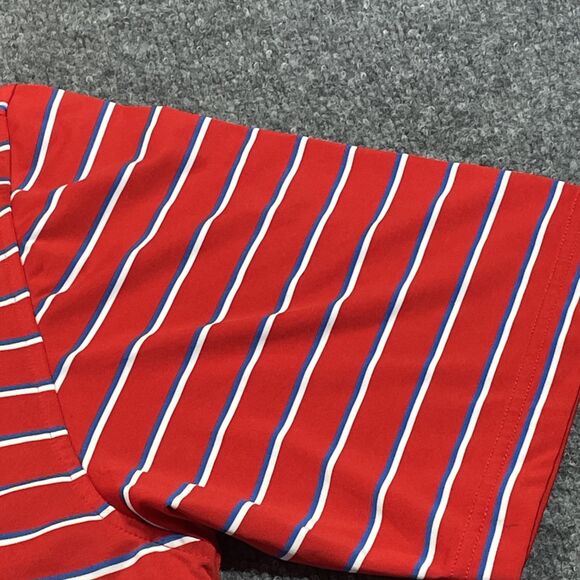 FJ Golf Polo Mens Large Striped Bardmoor Logo Golfing Shirt Spandex Foot Joy - Picture 4 of 8